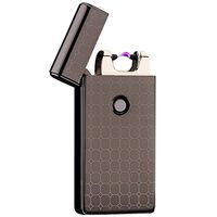 Unishow ® Single Arc USB Rechargeable Flameless Windproof Electronic Cigarette Metal Lighter in Gift Box (BlackSpot)