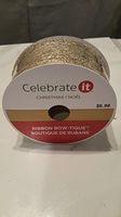Gold metallic wired ribbon 1 and 1/2 inch by 25 ft