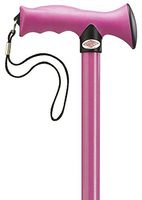 HARVY Light Pink Ergonomic Rubber Grip Handle Aluminum Adjustable Shaft Ladies Walking Cane