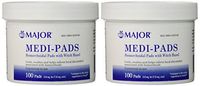 Medi-Pads Maximum Strength With Witch Hazel Hemorrhoidal Hygienic Cleansing Pads 100 Ct Jar Compare to Tucks Pack of 2 Jars Total 200 Pads (2) by Major Pharmaceuticals