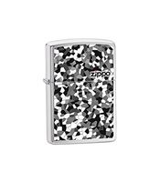 Zippo Lighter Broken Glass, Brushed Chrome