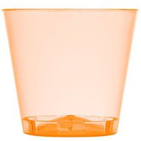Fineline Quenchers 401-ORG 1 oz. Neon Orange Hard Plastic Shot Cup - 2500/Case