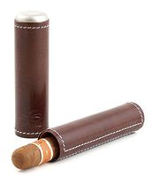 Envoy Single Leather Cigar Case, Cognac
