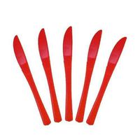 Cutdek Knives Plastic Forks Spoons Knives 50ct Party Catering Picnic Disposable New! (Counts: 50, Colors: Red)
