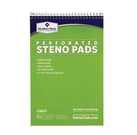 Members Mark Perforated Steno Pad, 6" x 9", White, 12pk.