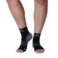 Plantar Fasciitis Sock - Support Ankle Compression Sleeve Socks - Reading Socks - Open-Toe Planter Sleeve Socks - 1 Pair Unisex Heel Pain Arch Support/Ankle Sock (XX-Large, Black)