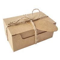 Gold-Furtune 50PCS Rectangle Gift Wrapping Kraft Paper Box With Tags & Hemp Rope Cardboard Paper Soap Box (Brown Box With Brown Tags)