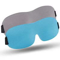 3D Sleep Mask,saillsen Contoured Sleep Eye Mask, Comfortable & Super Soft Sleeping Mask with Adjustable Straps for Women & Men, with EarPlugs & Yoga Silk Bag,2 Pack Grey/Lake Blue