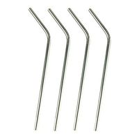 GigaMax(TM) 4 Pcs Eco Friendly Stainless Steel Drinking Straws Extra Large for Shakes and Smoothies Reusable Straws