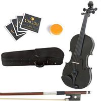 Mendini 16-Inch MA-Black Solid Wood Viola with Case, Bow, Rosin, Bridge and Strings
