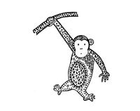Karmabee Monkey Note Cards, Blank Inside, Set of 10