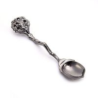 UNAKIM--Furits Shape Handle Spoon Retro Coffee Tea Spoon Vertical Alloy Ice Cream Spoon