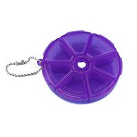 giveyoulucky Round Shape 7 Grids Medicine Pill Plastic Storage Box Dispenser Holder Daily and Travel Organizer Purple
