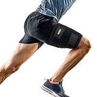 Thigh Support, Thigh Brace with Silicone Anti-Slip Strips, Hamstring Wrap Compression Sleeve for Men and Women, Adjustable Leg Support for Sprains, Strains, Tendinitis Injury and Recovery