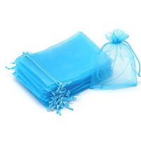 Dealglad 100pcs Drawstring Organza Jewelry Candy Pouch Party Wedding Favor Gift Bags (4x6, Lake Blue)