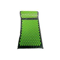 Massage mat Cushion Mat Acupressure Relieve Back Body Pain Spike Mat Acupuncture Massage Mat with Pillow 68 * 42cm,Green