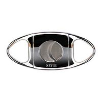 CASE ELEGANCE Monogrammed Classic Cigar Cutter Stainless Steel Sharp Guillotine Blades with Polished Chrome Finish