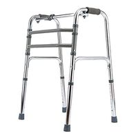 XHRHao Foldable Walker 8 Adjustable Height Levels(76-93cm) Made of Aluminum Alloy Rollator Lightweight Portable Walk Assist for Elderly Silver (Color : Silver)