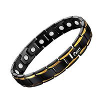 EBUTY Men Bracelet Titanium Magnetic Therapy Bracelet Pain Relief for Arthritis and Carpal Tunnel - Black & Gold