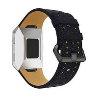 Lyperkin Compatible with Fitbit Ionic Bands, Luxury Sports Two-Color LeatherWatch Strap Bands Quick Release Replacement Wristband Accessories Compatible with Fitbit Ionic Smart Watch for Women Men