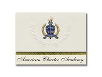 Signature Announcements American Charter Academy (Wasilla, AK) Graduation Announcements, Presidential style, Basic package of 25 with Gold & Blue Metallic Foil seal
