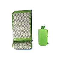 Acupressure Mat Head Neck Back Foot Massage Cushion Pillow for Yoga Spike Mat Anti-Stress Acupuncture Needle Massager,L Green in Set