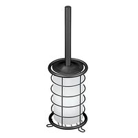 InterDesign Forma Toilet Bowl Brush and Wire Holder - Bathroom Cleaning Storage, Frost/Matte Black
