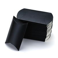Vlovelife Black Paper Pillow Favor Gift Box Wedding Party Favour Anti-Scratch Gift Candy Box Pack Of 100