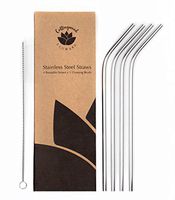 Long Reusable Stainless Steel Straws - Free Cleaning Brush + E-Book! Fits 30 oz Tumbler & 20oz Tumblers | Eco Friendly Drinking Straws! 4 Metal Straws For Yeti Ozark RTIC, Perfect Yeti Straws