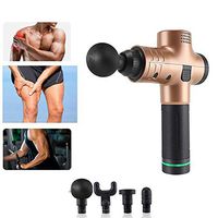 CHENGL Super Silent Professional Massager Electric Massager Gun, 4 Massage Head - Muscle Massage Gun, Deep Relaxation Body Massager Vibration Fascia,Brass