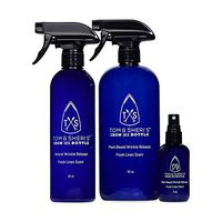 Tom and Sheri’s Plant-Based Wrinkle Release Spray, Static Guard, No-Iron and No-Heat Clothes Steamer - Iron in a Bottle Trifecta 3 Product Value Bundle, 3 oz, 16 oz and 32 oz