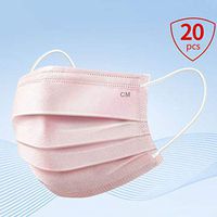 WEWE 20pcs Disposable Earloop Face Filter,Breathable Pm25 Protection from Dust Pollen Other Airborne Irritants Pink 20pcs