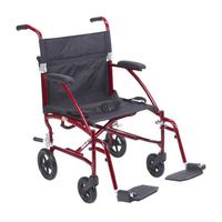 Fly Lite Ultra Lightweight Burgundy Transport Wheelchair - Product Description - Fly Lite Ultra Lightweight Burgundy Transport Wheelchairthe 19" Fly Lite Ultra Lightweight Aluminum Transport Chair In
