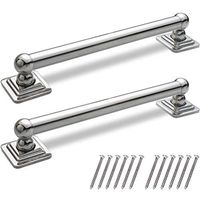 AmeriLuck Decorative Grab Bar, ADA 500LBS Loading Capacity, Chrome (Quad 12in | 2 Pack)