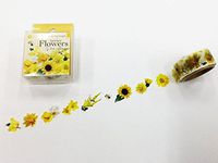 Roundtop Designer's Washi Masking Tape 20mm x 5m, Yano Design Series Flowers for Collage, Yellow (YD-MK-039)