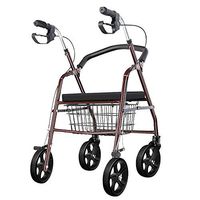 Lightweight Folding Rollator Walker,with Adjustable Handle Height,Cushioned Flip Up Seat and Convenient Storage Basket