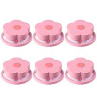 Wash Filter Bag, Flower-Type Washing Machine Floating Lint Mesh Bag Fur Catcher Filtering Hair Net Pouch Filter Washer Removal Device Wool Cleaning Supplies [6Pcs ] (Pink)