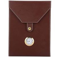 Garosa Portable Cigar Case Handmade Wood Cigar Humidor Spanish Cedar Artificial Leather Cigar Storage Box with Hygrometer, Humidor for Travel,Business for Cigar Lovers(Brown)
