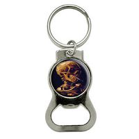 Graphics and More Skull with A Burning Cigarette - Vincent Van Gogh Bottle Cap Opener Keychain (KB0497)