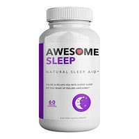 Awesome Sleep | All Natural Sleep Aid | 60 Non-Habit Forming Vegan Capsules | Herbal Supplement with Melatonin, Valerian Root, Chamomile