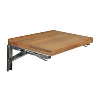 Teak Wall Mount Fold Down Shower Bench/Seat |17" x 12.5" | Stainless Steel Brackets