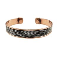 Copper Bracelet for Arthritis Pain Management - Men & Womens Magnetic Cuff Bracelet - Natural Healing Non-Invasive Pain Relief from Joint Pain, Arthritis, RSI Magnet Therapy (Two Tone Twisted)