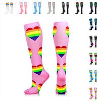 NEWZILL Compression Socks (20-30mmHg) for Men & Women, BEST Graduated Athletic Fit for Running, Nurses, Shin Splints, Flight Travel & Pregnancy. Boost Stamina Circulation (Pink Hearts, Large)