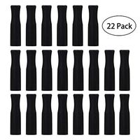 22Pcs Reusable Straws Tips, Silicone Straw Tips, Black Food Grade Straws Tips Covers Only Fit for 1/4 Inch Wide(6MM Out diameter) Stainless Steel Straws by Accmor