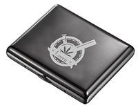 Visol Gunmetal Cigarette Case with Free Personalized Leaf and Name Engraving
