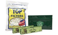 Zig Zag Hemp King Size Rolling Papers(2 Packs), Top Premium Filters, with Leaf Lock Gear Smell Proof Pouch - 4 Item Bundle