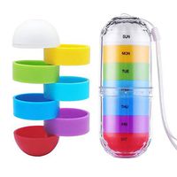 Weekly Pill Organizer, Travel 7 Day Pill Box Case, Moisture-Proof Design Medicine Planner Box for Pockets to Hold Vitamins, Cod Liver Oil, Supplements and Medication (Style-2)