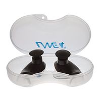 LANE 4 Accessories – Ear Plugs with Storage Case, Ergonomic Shape Chlorine-Proof Waterproof Silicone, Soft Flexible Comfortable Reusable Unisex for Adults Men Women Children EP009 (Black)