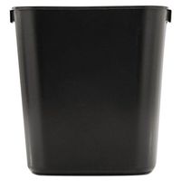 Rubbermaid Commercial Deskside Plastic Wastebasket, Rectangular, 3 1/2 gal, Black