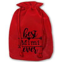 TPSXXY Best Mimi Ever Large Christmas Drawstring Bag Santa Present Bag Basket Gifts Sack